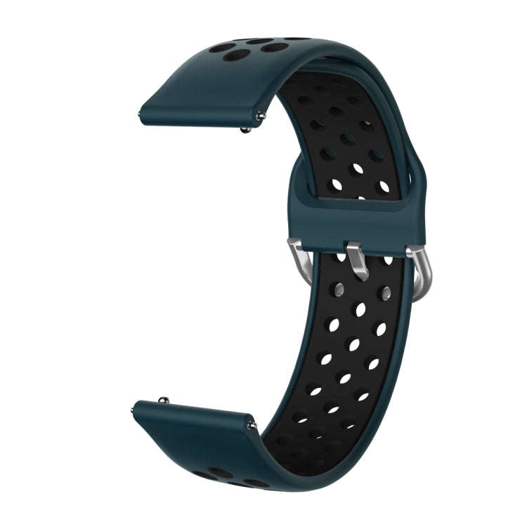 For Samsung Galaxy Watch Active2 44mm Two-color Silicone Watch Band(Green+Black)
