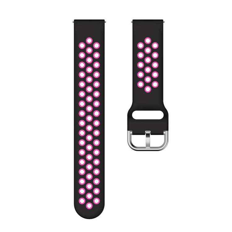 For Samsung Galaxy Watch Active2 44mm Two-color Silicone Watch Band(Black+Rose Red)
