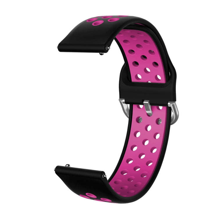 For Samsung Galaxy Watch Active2 44mm Two-color Silicone Watch Band(Black+Rose Red)