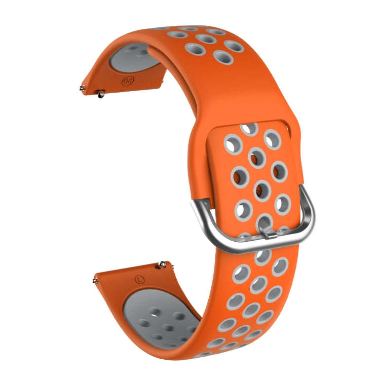 For Samsung Galaxy Watch Active2 44mm Two-color Silicone Watch Band(Orange+Grey)