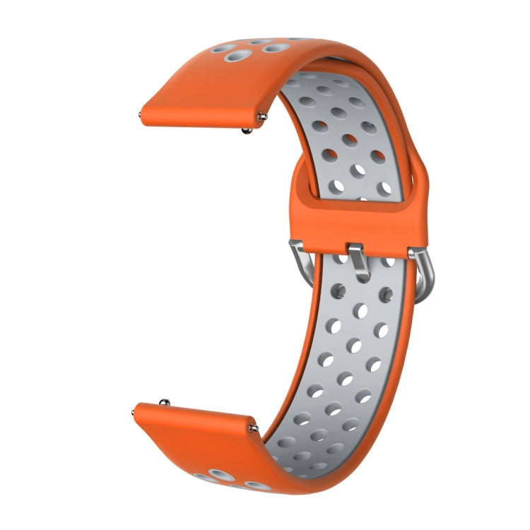 For Samsung Galaxy Watch Active2 44mm Two-color Silicone Watch Band(Orange+Grey)
