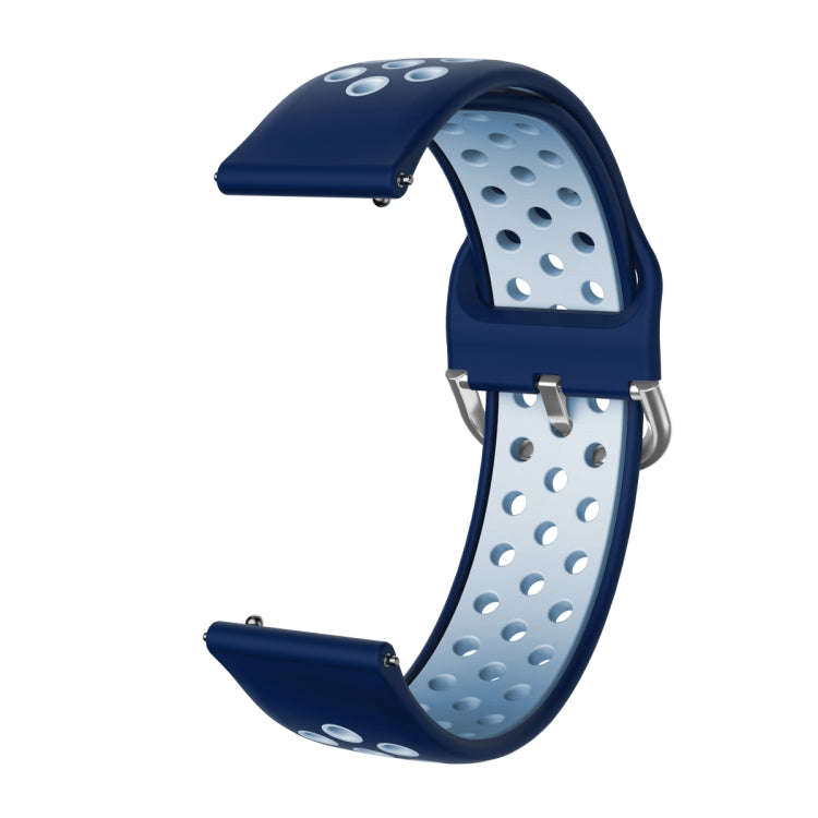 For Samsung Galaxy Watch Active2 44mm Two-color Silicone Watch Band(Blue+Grey)