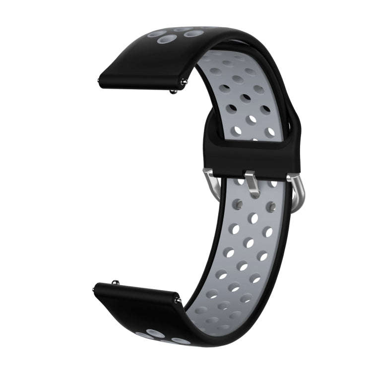 For Samsung Galaxy Watch Active2 44mm Two-color Silicone Watch Band(Black+Grey)