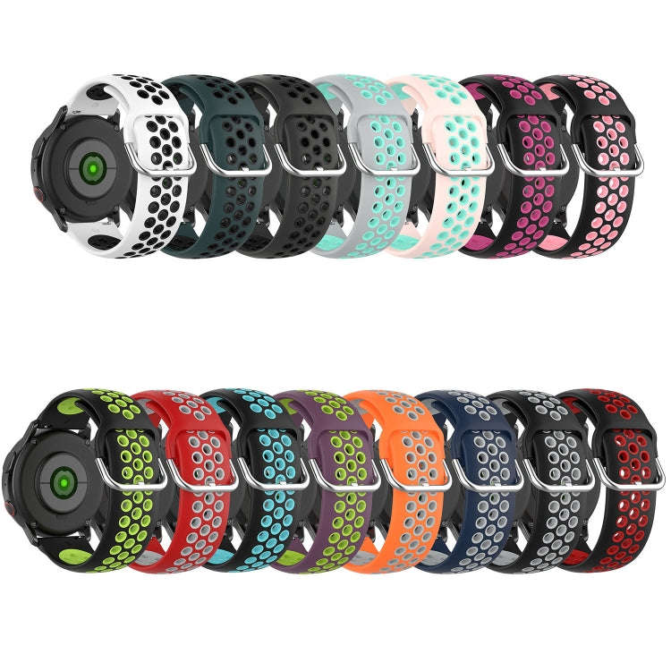 For Samsung Galaxy Watch Active2 44mm Two-color Silicone Watch Band(Black+Rose Red)