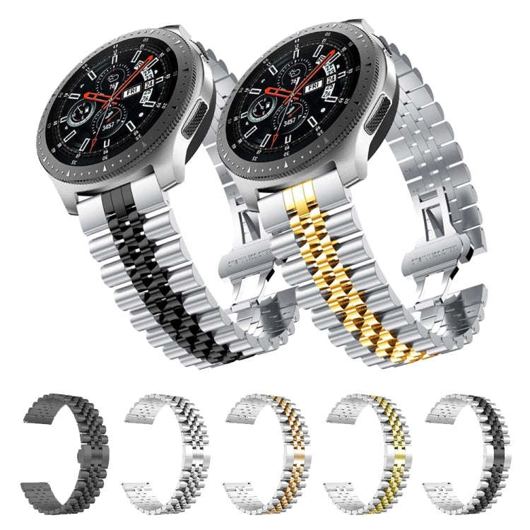 20mm For Samsung Galaxy Watch 3 41mm Five Beads Steel Watch Band(Silver)