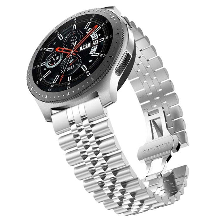 22mm For Amazfit GTR 42mm Five Beads Steel Watch Band(Silver)