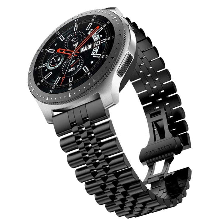 22mm For Huawei Watch GT 2 46mm / GT 2 Pro / GT 2e Five Beads Steel Watch Band(Black)
