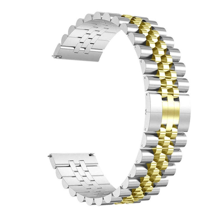 22mm For Huawei Watch GT 2 46mm / GT 2 Pro / GT 2e Five Beads Steel Watch Band(Silver Gold)