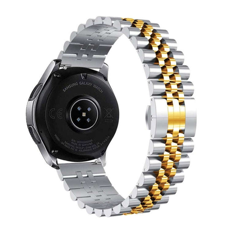 22mm For Huawei Watch GT 2 46mm / GT 2 Pro / GT 2e Five Beads Steel Watch Band(Silver Gold)