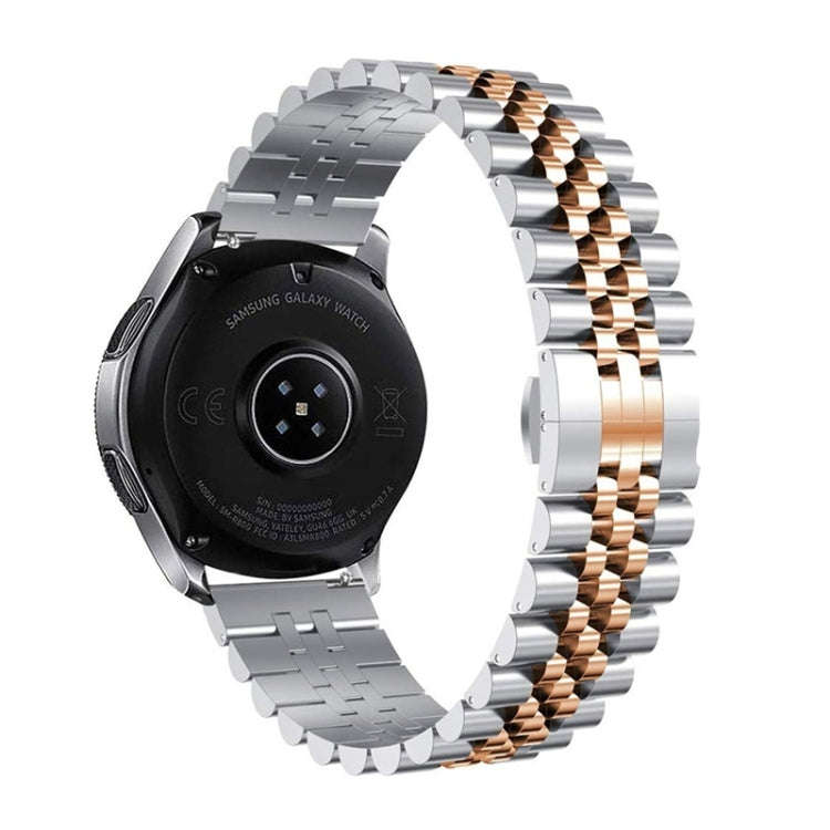 22mm For Huawei Watch GT 2 46mm / GT 2 Pro / GT 2e Five Beads Steel Watch Band(Silver Rose Gold)