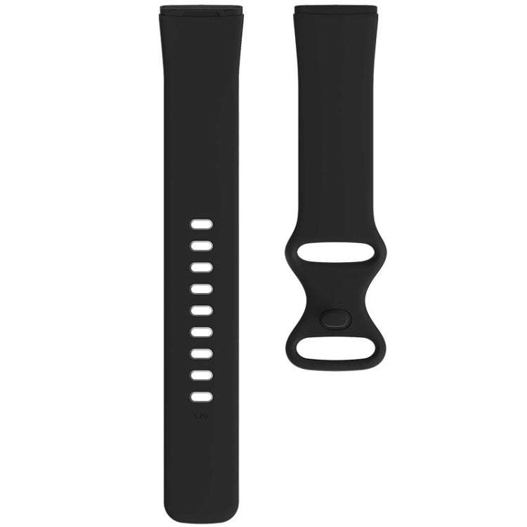 For Fitbit Versa 3 / Sense Silicone Watch Band, Size: S(Black)