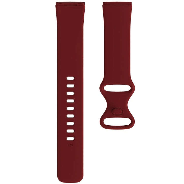 For Fitbit Versa 3 / Sense Silicone Watch Band, Size: S(Wine Red)