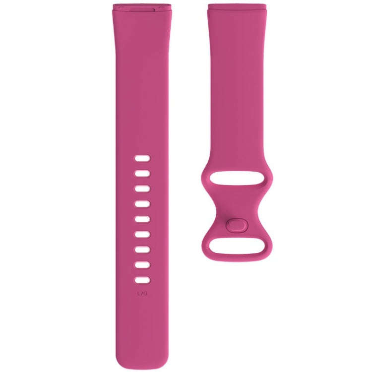 For Fitbit Versa 3 / Sense Silicone Watch Band, Size: S(Rose Red)