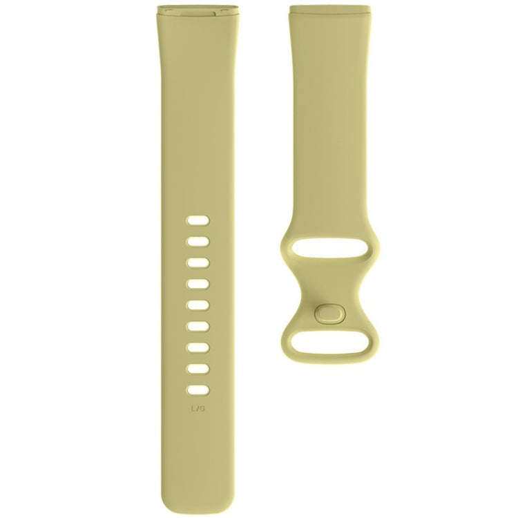 For Fitbit Versa 3 / Sense Silicone Watch Band, Size: S(Creamy Yellow)