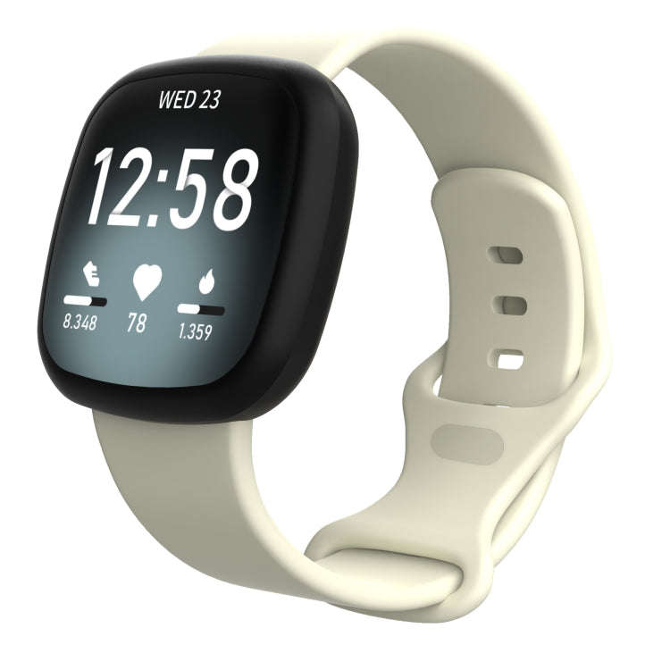 For Fitbit Versa 3 / Sense Silicone Watch Band, Size: S(Apricot)