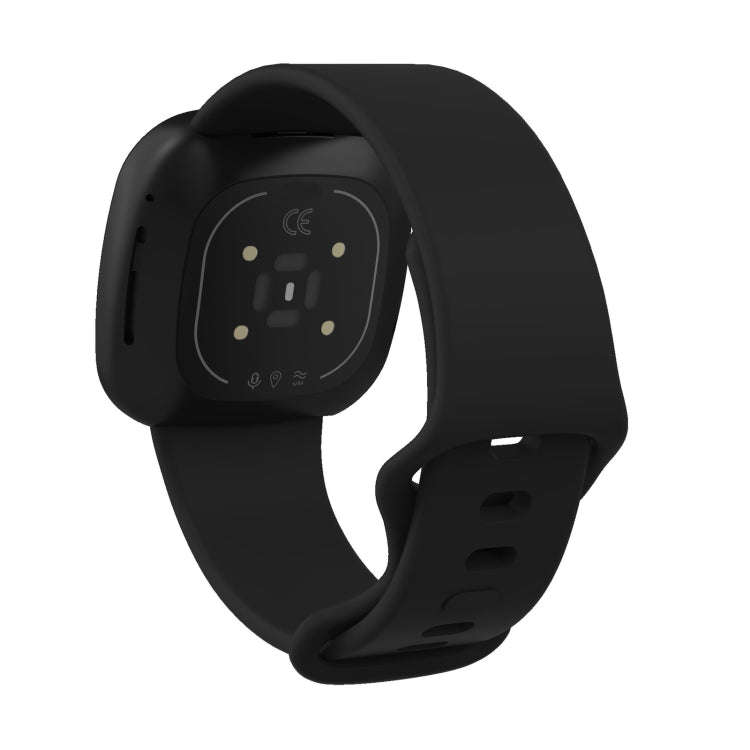 For Fitbit Versa 3 / Sense Silicone Watch Band, Size: S(Apricot)