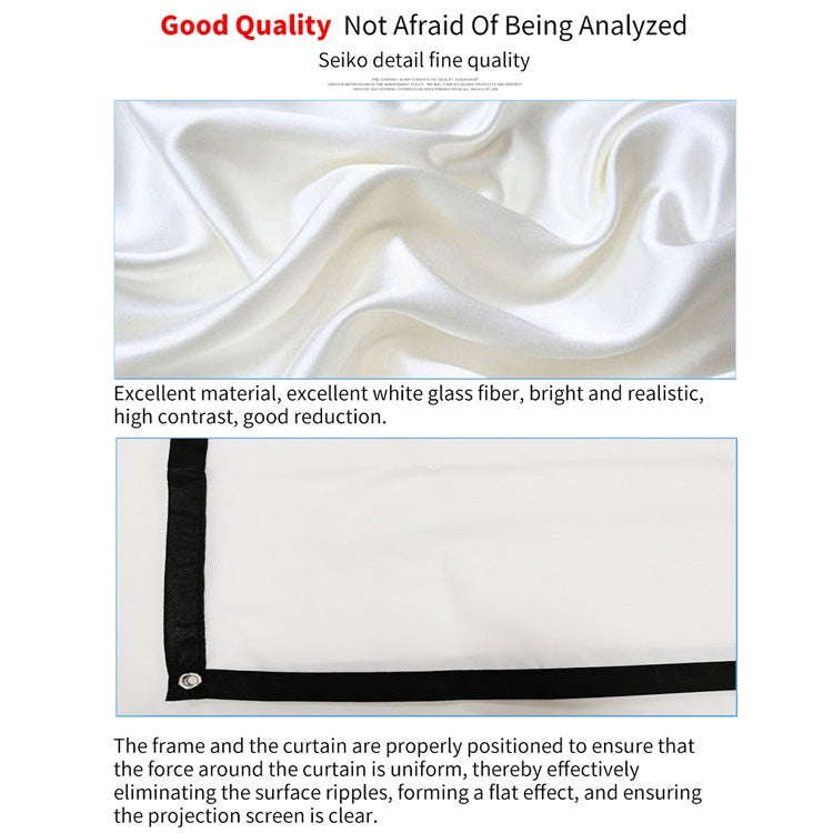 Simple Folding Thin Polyester Projector Film Curtain, Size:84 inch (4:3) Projection Area: 172x125cm