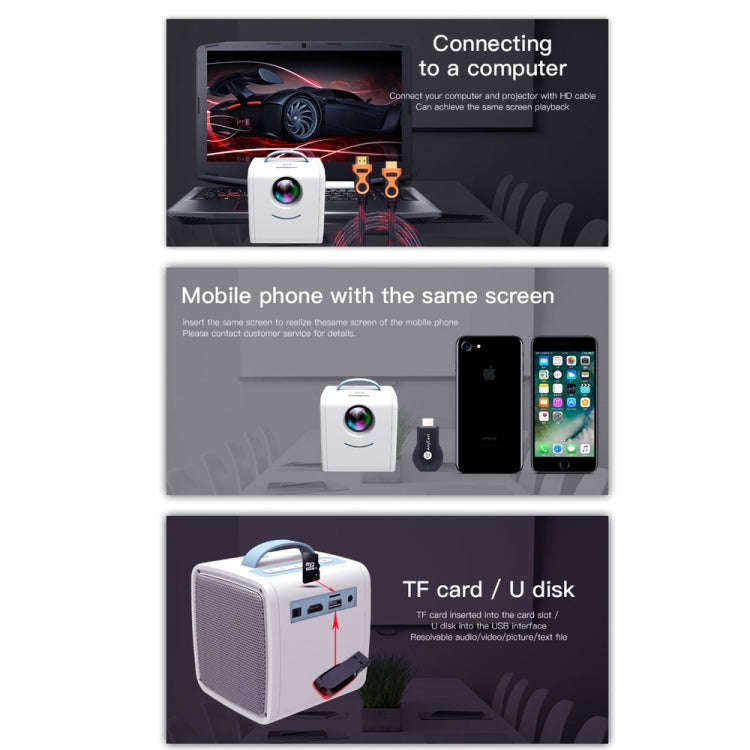 Q2 LED 1080P Mini Portable Projector Children Projector, Plug Type:AU Plug(Pink White)