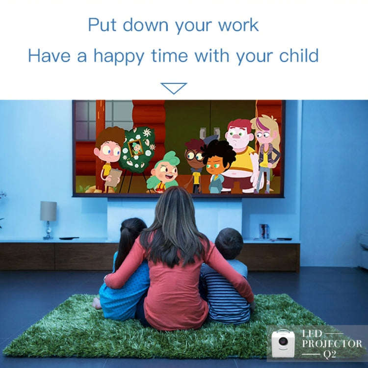 Q2 LED 1080P Mini Portable Projector Children Projector, Plug Type:AU Plug(Blue White)