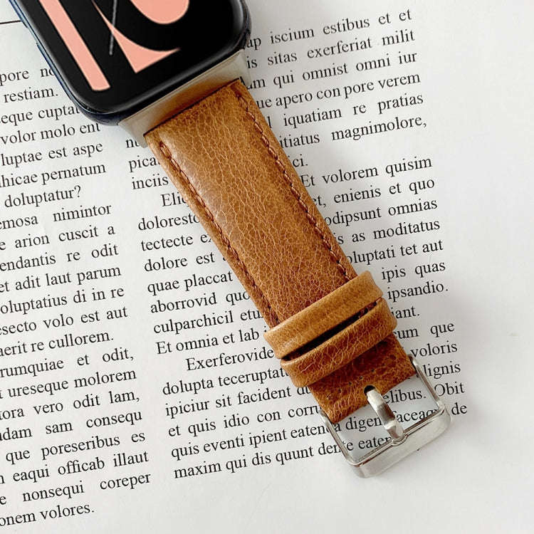 For OPPO Watch 41mm Crazy Horse Texture Leather Watch Band(Black)