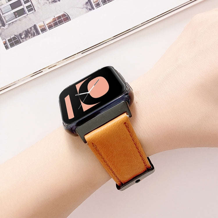 For OPPO Watch 46mm Plain Weave Leather Watch Band(Brown)