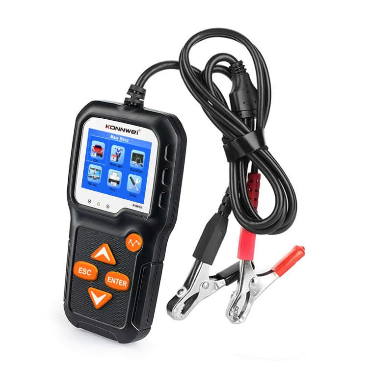 KONNWEI KW650 6V- 12V Car Motorcycle Battery Lawn Mower Detector with 2.4 inch Color Display & Wa...