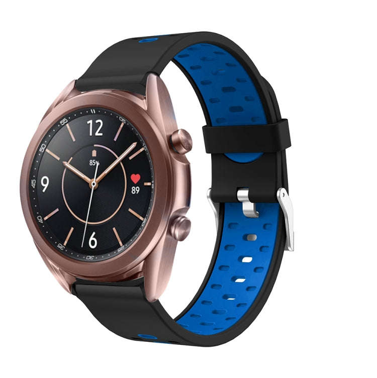 For Samsung Galaxy Watch 3 41mm Three Row Holes Silicone Watch Band(Blue Blue)