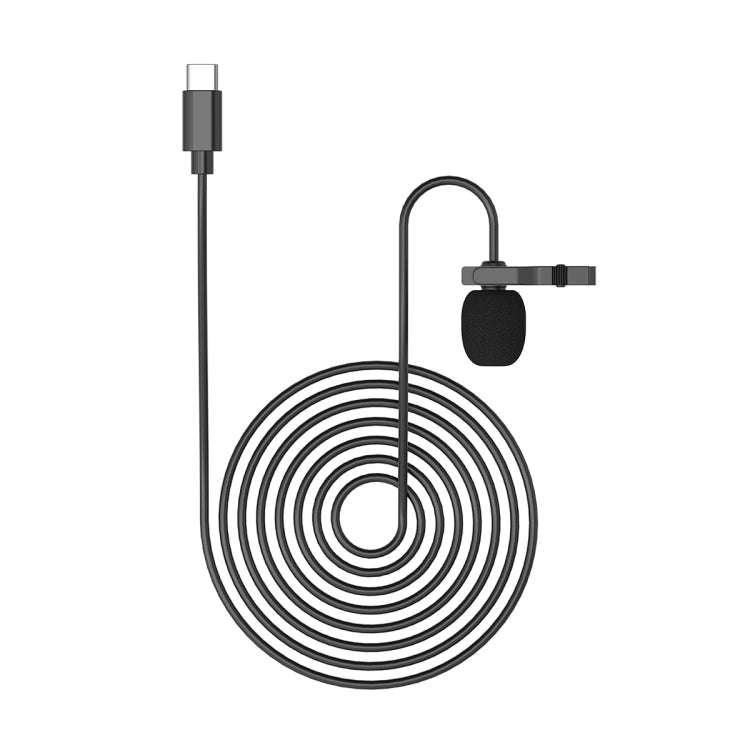 YELANGU MY2-C Type-C Interface Live Broadcast Interview Mobile Phone Single Clip Lavalier Microph...