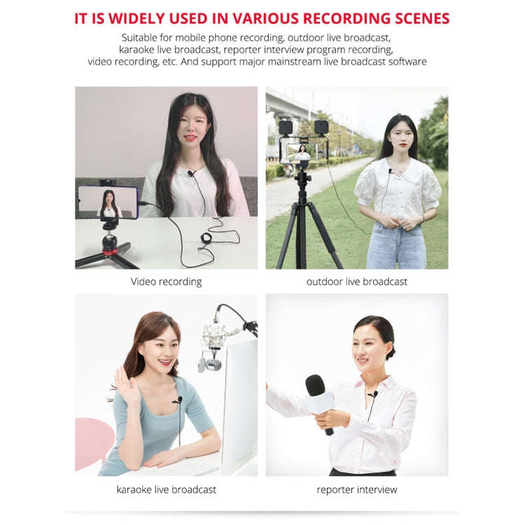 YELANGU MY2-C Type-C Interface Live Broadcast Interview Mobile Phone Single Clip Lavalier Microph...