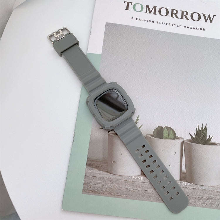 For Fitbit Versa 3 3D Silicone Integrated Watch Band(Grey)