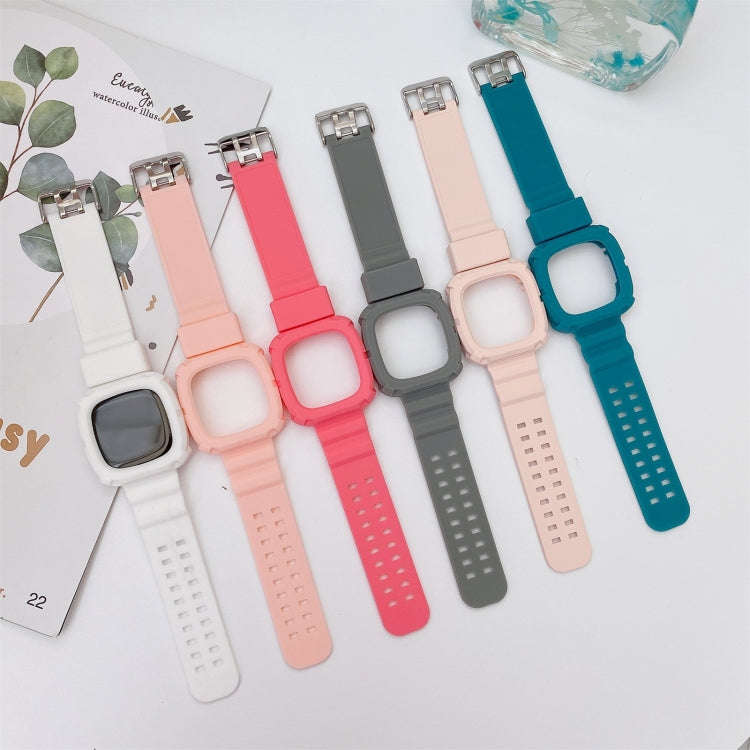 For Fitbit Versa 3 3D Silicone Integrated Watch Band(Grey)