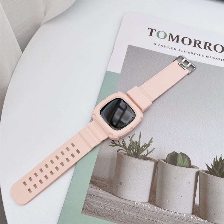 For Fitbit Versa 3 3D Silicone Integrated Watch Band(Grey)