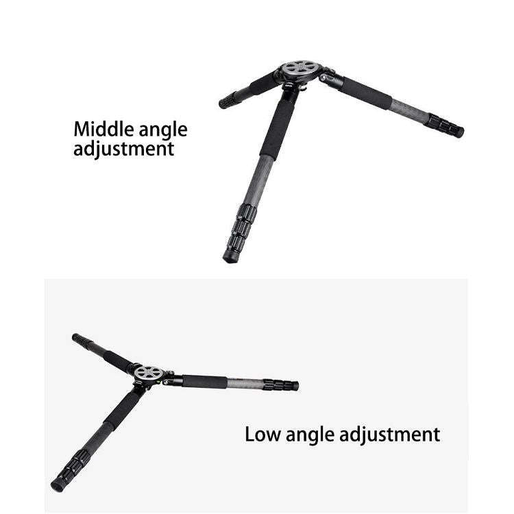 BEXIN ST364C Rugged Camcorder Photographic Carbon Fiber Big Tripod, Max Tube: 36mm