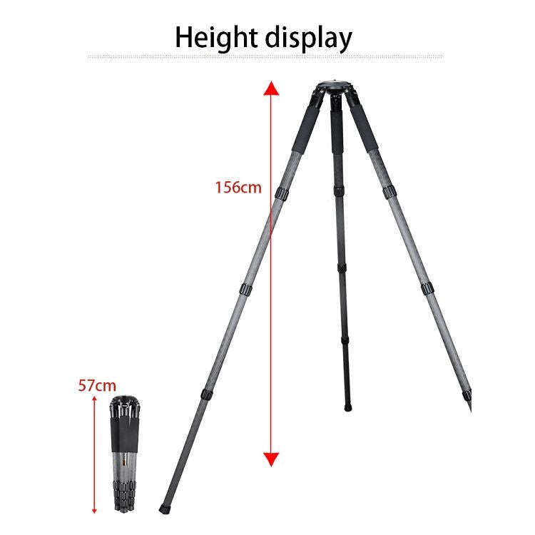 BEXIN ST364C Rugged Camcorder Photographic Carbon Fiber Big Tripod, Max Tube: 36mm