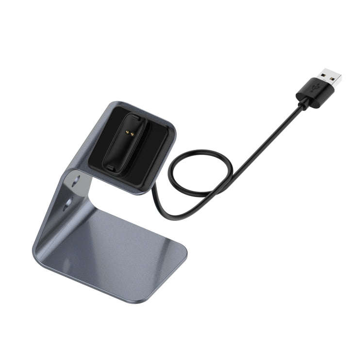 For Fitbit Inspire 2 Aluminum Alloy Charger Holder with Chip Protection, Support Fast Charging(Grey)