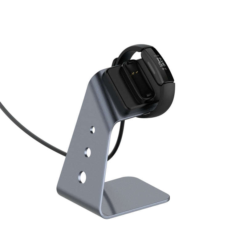 For Fitbit Inspire 2 Aluminum Alloy Charger Holder with Chip Protection, Support Fast Charging(Grey)