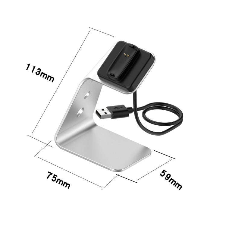 For Fitbit Inspire 2 Aluminum Alloy Charger Holder with Chip Protection, Support Fast Charging(Si...