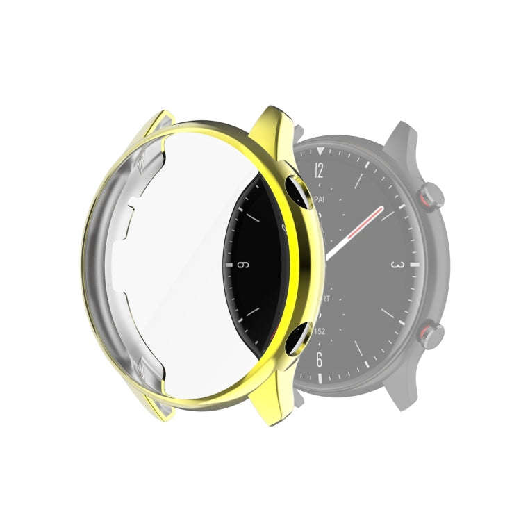 For Amazfit GTR 2 A1951 Full Coverage TPU Electroplating Protective Case Cover(Gold)