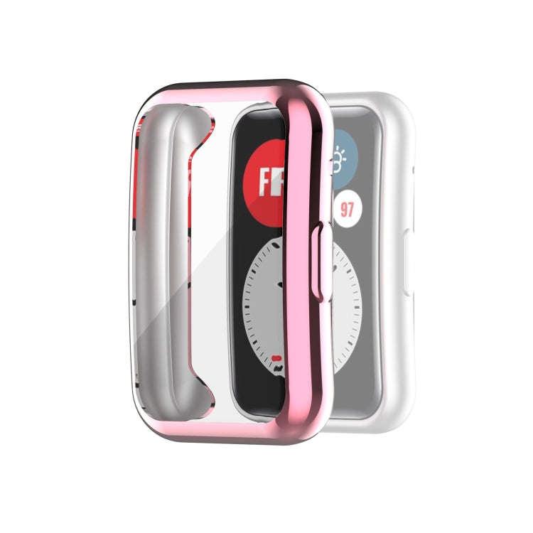 For Huawei Watch Fit Full Coverage TPU Protective Case Cover(Pink)