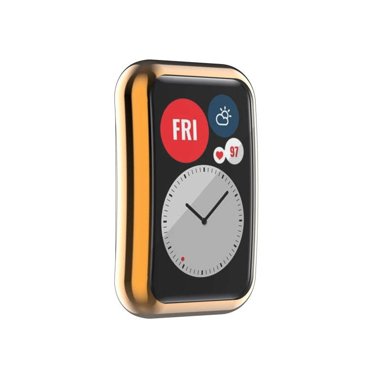 For Huawei Watch Fit Full Coverage TPU Protective Case Cover(Rose Gold)
