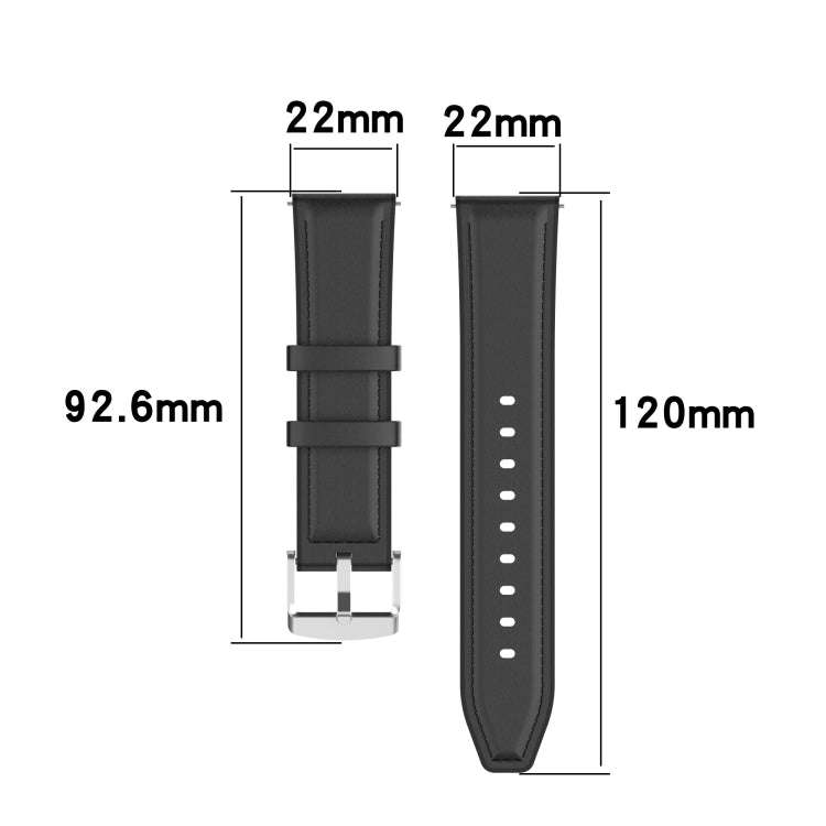 22mm Silicone Leather Watch Band for Huawei Watch GT 2 Pro(Brown)
