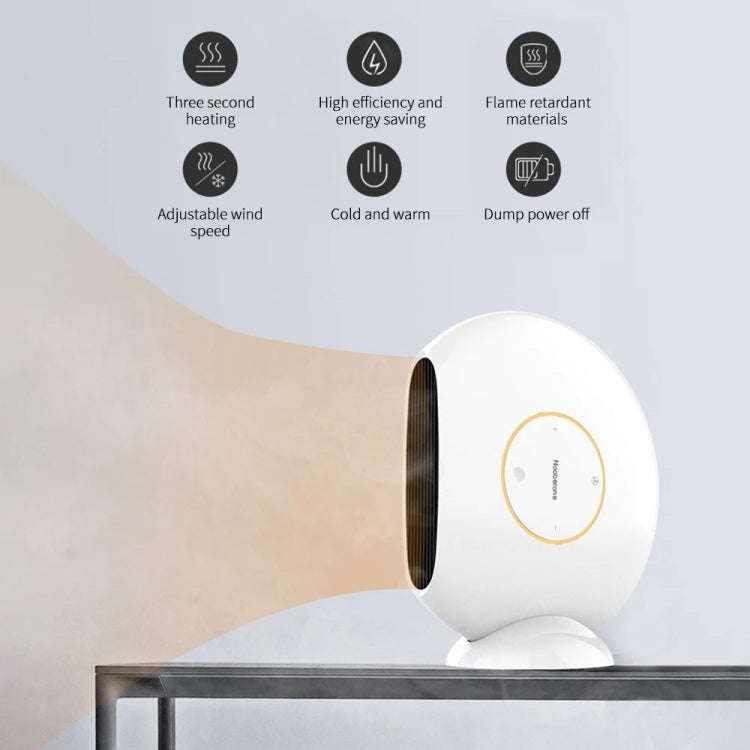 1000W Winter Mini Electric Fan Heater Desktop Household Radiator Energy Saving, EU Plug(White)