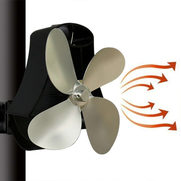 YL-105 4-Blade Aluminum Heat Powered Fireplace Stove Fan(Silver)