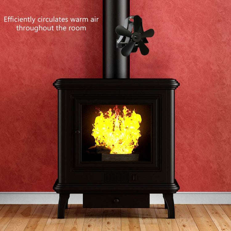 YL-106 5-Blade High Temperature Aluminum Heat Powered Fireplace Stove Fan(Bronze)