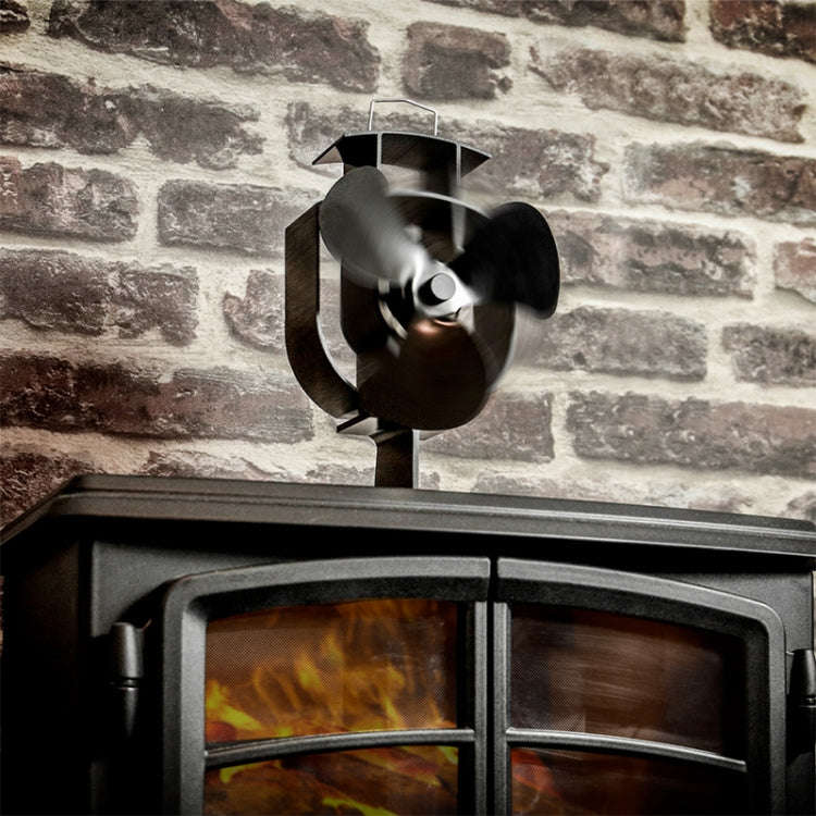 YL401 3-Blade High Temperature Metal Heat Powered Fireplace Stove Fan (Silver)