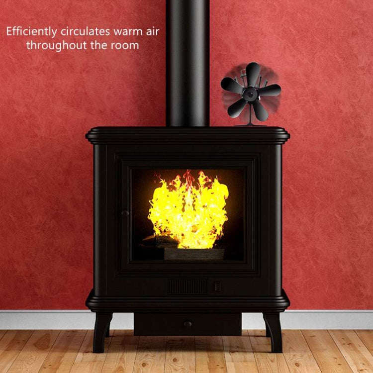YL602 5-Blade High Temperature Metal Heat Powered Fireplace Stove Fan (Silver)