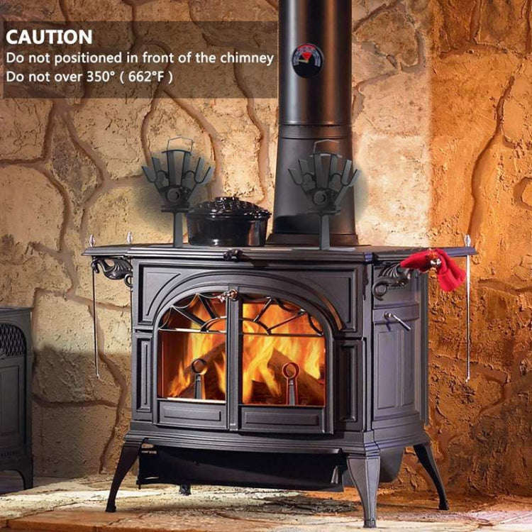 YL602 5-Blade High Temperature Metal Heat Powered Fireplace Stove Fan (Silver)