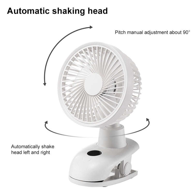 D601Y Portable USB Clip-on Oscillating Small Fan (Dark Blue)