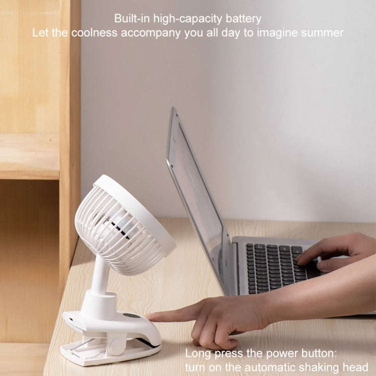 D601Y Portable USB Clip-on Oscillating Small Fan (Dark Blue)