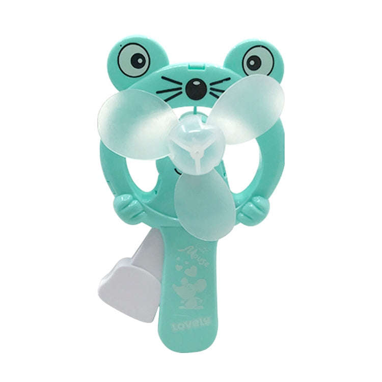 Hand Pressed Handheld Cartoon Children Small Fan(Green)